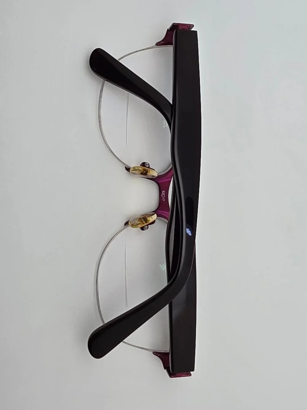 Wittnauer Swanky Berry Red Semi Rimless Cat Eye Eyeglasses Frame w/ Case 52mm
